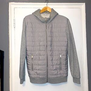 Reiss Hamish Men's Light Gray Zip-Up Sweater Size XL